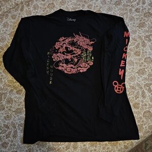 Disney Black Long Sleeve Shirt with Red and Gold Graphic